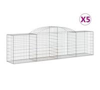 (300 x 50 x 80/100 cm/ 5 pcs) vidaXL Arched Gabion Basket Stone Basket Gabion Retaining Wall Galvanised Iron