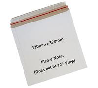 300 x Cardboard Mailer Envelopes Self Seal White Heavy Duty Card 320 x 320mm Wholesale Bulk 32 x 32cm Flat Items Postal Packaging for Calendars 10" Vinyl Records Poster Books DVDs