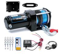 3000 lb Electric Winch, 12V DC ATV/UTV Trailer Boat Winch Kit for Towing Off Road, Synthetic Rope Aluminum Hawse Fairlead Remote Control