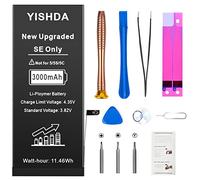 3000 mAh battery for iPhone SE, YISHDA upgraded replacement battery for iPhone SE 2016 1st generation (A1662/A1723/A1724) with professional repair tool kits
