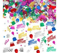3000 Pcs Confetti Birthday Cake Confetti Table Scatter Decorations for Party, Baby Shower, DIY Arts and Crafting (Multi-Color) Happy