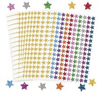 3000 Pcs Star Stickers, 20 Sheets with 10 Colours Reward Sticker 1cm Rainbow Stickers Glitter Sparkly Sticker for Scrapbook Crafts Glitter Art Reward Chart Teachers Calendar Students Classroom Office