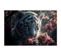 3000 Piece Jigsaw Puzzles for Adults, Animal Puzzles for Adults, Gift for Women, Christmas, Family Wooden Puzzle Educational Games, Challenging Adult Jigsaws, Box Packaging, White Tiger Pattern T-33
