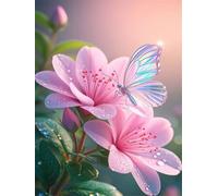 3000 Piece Jigsaw Puzzles for Adults Butterfly Pink Flowers, Puzzles 3000 Pieces for Adults, 48x32 inch Difficult Jigsaw Puzzles with Letters on Back, Fun puzzle for Family Activity