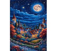3000 Piece Jigsaw Puzzles for Adults - Cartoon Town - Eco Matte Anti-Glare Print, Precision Fit Interlocking Pieces with Letter Zone Backing 48x31.9 inch
