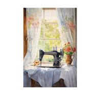3000 Piece Jigsaw Puzzles for Adults, Creative Impossible Puzzles Games for Adults Beginners, Large Wooden Jigsaw with Storage Box, Gifts for Women, Theme: Sewing Machine & Flower 81x122cm D-1147
