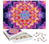 3000 Piece Jigsaw Puzzles for Adults, Mandala Jigsaw Puzzles for Adults, Wooden Puzzle with Gift Box, Flower Jigsaws for Family Educational Games, Unique Gifts for Women/Men, Home Wall Decor H-3861
