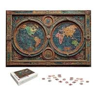3000 Piece Jigsaw Puzzles for Adults, Map Jigsaw Puzzles for Adults 3000, World Map Jigsaws for Family Educational Games, Wooden Puzzle with Gift Box, Unique Gifts for Women, Home Wall Decor, -6500