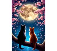 3000 Piece Jigsaw Puzzles for Adults - Moon Flower Cat - Eco Matte Anti-Glare Print, Precision Fit Interlocking Pieces with Letter Zone Backing 48x31.9 inch