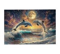3000 Piece Jigsaw Puzzles for Adults, Moon Jigsaw Puzzles for Adults 3000 Piece, Dolphin Puzzle Challenging Game for the Whole Families, Classic Wooden Jigsaws Suitable for Home Decor, Gifts -3083