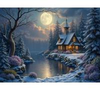 3000 Piece Jigsaw Puzzles for Adults Moon Villa Woods, Puzzles 3000 Pieces for Adults, 48x32 inch Difficult Jigsaw Puzzles with Letters on Back, Fun puzzle for Family Activity