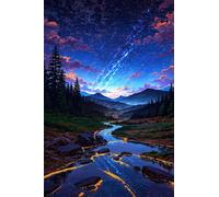 3000 Piece Jigsaw Puzzles for Adults - River Starry Sky - Eco Matte Anti-Glare Print, Precision Fit Interlocking Pieces with Letter Zone Backing 48x31.9 inch