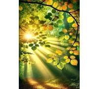 3000 Piece Jigsaw Puzzles for Adults - Sunlight Leaves - Eco Matte Anti-Glare Print, Precision Fit Interlocking Pieces with Letter Zone Backing 48x31.9 inch