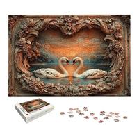 3000 Piece Jigsaw Puzzles for Adults, Swan Jigsaw Puzzles for Adults 3000, Valentine's Day Jigsaws for Family Educational Games, Wooden Puzzle with Gift Box, Unique Gifts for Women, Home Decor, -7334