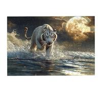 3000 Piece Jigsaw Puzzles for Adults, Tiger Jigsaw Puzzles for Adults 3000 Piece, Moon Puzzle Challenging Game for the Whole Families, Classic Wooden Jigsaws Suitable for Home Decoration, Gifts -3827