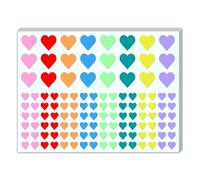 3000 Pieces, 12mm & 25mm - Coloured Heart Stickers Sticky Labels, 2 Sizes