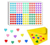 3000 Pieces, 12mm - Coloured Heart Stickers, Sticky Labels - 10 Colours