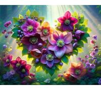 3000 Pieces Puzzle For Adults Heart-Shaped Flowers Jigsaw Puzzles Teens Educational Toys Challenging puzzles for Wall Decor Gifts Finished Size: 110x85 cm