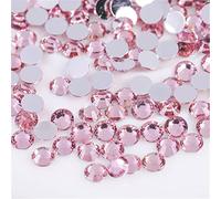 3000 Pieces SS12 3mm Flat Back Rhinestones Clear Glass Round Gemstones Crystals for Nail Art DIY Crafts Clothes Shoes Bags (Light Pink)