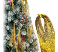 3000 Strands Gold Tinsel,Christmas Tree Decorations Tinsel Garland Iridescent Tinsel Foil Fringe Icicles Tinsel Curtain Decoration for Christmas Tree Decor,Hair Decor,New Year,Birthday Party Supplies