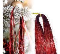 3000 Strands Red Tinsel,Christmas Tree Decorations Tinsel Garland Iridescent Tinsel Foil Fringe Icicles Tinsel Curtain for Christmas Tree Decor,Hair Decor,Birthday Party Supplies