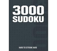 3000 Sudoku: Suduko Puzzle Book for Adults with Hard to Extreme Hard Puzzles