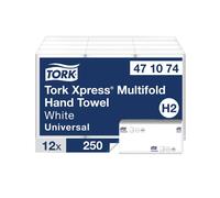 3000 Tork Xpress Paper Hand Towel Multifold H2 White 250 Sheets (Pack of 12)