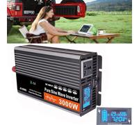 3000 Watt Pure Sine Wave Inverter, DC to AC Converter, 12V 24V 48V 60V Input for Camping, RV, Truck, Emergency Power Supply