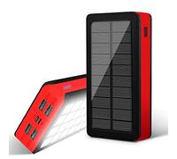 30000mAh High Capacity Solar Power Bank, Portable Camping Charger with Light Source, Fast Charging External Battery Pack, Home Emergency Power Supply, Long Lasting Battery Life