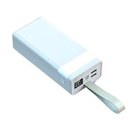 30000mAh Power Bank Fast Charging Portable External Battery Charger with Flashlight and Led Display Two-Way High Capacity Battery Backup,White,148 * 68mm