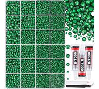 30000Pcs Emerald Green Rhinestones for Bedazzling with B7000 Jewelry Glue, Bedazzler Kit Bulk Flatback Gems, Resin Rhinestones for Crafting Crafts Clothing Shoes Nail Art Assorted Size 2/3/4/5/6mm