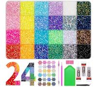 30000Pcs Resin Jelly Rhinestones for Bedazzling, 3mm Flatback Rhinestones, 24 Colors Bedazzler Kit with 3Pcs B7000 Glue & Tools, Bedazzling Kit for Nail Art Crafting Book Shoes Clothes Diamond Art