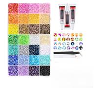 30000pcs Resin Rhinestones Bedazzling Kit with 3x10ml Glue, Tweezers & Applicator Pen - 28 Colors Flatback Gems for Nail Art, Crafts, Shoes, Clothes & DIY Projects - Easy Apply, Strong Adhesive, No Me