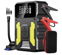 3000A Portable Car Battery Starter, Equipped With An Air Compressor Of 150 Psi, 3 Led Mode Flashlights, Fast Charging, 4-In-1 Function Battery Booster, And Advanced Safety, Suitable For Cars Suv、 Moto