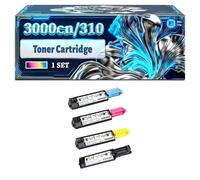 3000cn 3100cn Toner Cartridge Compatible for Dell 3000cn 3100cn Printers, With Chip Large Capacity 4000 Pages (4-Pack BK/C/M/Y)
