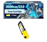 3000cn 3100cn Toner Cartridge Compatible for Dell 3000cn 3100cn Printers, With Chip Large Capacity 4000 Pages (1 Pack Yellow)