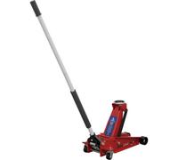 3000kg Hydraulic Trolley Jack - Twin Piston - 456mm Max Height - Safety Overload