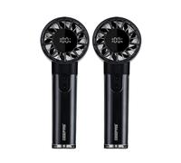 Handheld Digital Rechargeable Fan, Pack of 2 Fa Geepas Black One Size