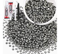 3000PCS SS16/4mm Crystal Rhinestones (Black Diamond) with 2Pcs 10ml B7000 Jewelry Glue, Bedazzling Flatback Glass Rhinestones for Crafting, Gems Diomand Charms for Tumbler Shoes Clothing Mugs Nail Art