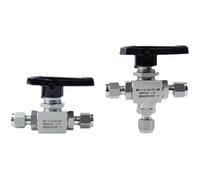 3000psi 3 6 8 10 12 mm 1/8" 1/4" 3/8" 1/2" Compression Straight Tee 3 Ways 316 Stainless Steel Ball Valve for Gas Path Switching(10mm,Straight)