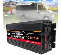 3000W-12000W Pure Sine Wave Power Inverter, DC (12/24/48/60V) to AC (110/V220V), Dual Digital Display + 1 Universal Socket, Solar System - Solar Panel, for Home/Outdoor/RV/Camping,10000W-12V