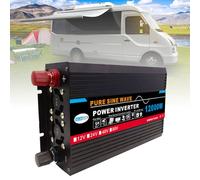 3000W-12000W Pure Sine Wave Power Inverter, DC (12/24/48/60V) to AC (110/V220V), Dual Digital Display + 1 Universal Socket, Solar System - Solar Panel, for Home/Outdoor/RV/Camping,12000W-24V