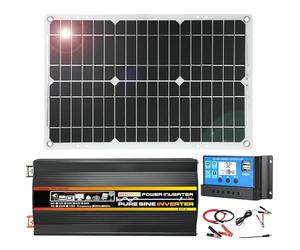 3000W 12V Off-Grid Solar Panel Kit with Pure Sine Wave Inverter & 18W Monocrystalline Panel for RV and Outdoor Use