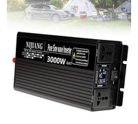 3000W 4000W 5000W 6000W 8000W 10000W 12000W Watt Pure Sine Wave Power Inverter 12V 24V 48V 60V 72V DC to 110V 220V AC with Hardwire Terminals for Off Grid Solar System Boats Campers(3000W,12Vto110V)