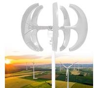 3000W 4000W 5000W Wind Turbine Generator Kit - 12V 24V 48V Vertical 5 Blade AC Permanent Magnet Generator with Controller for Hybrid Wind & Solar Power Systems