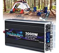 3000W-6000W Pure Sine Wave Inverter 12V/24V/48V/60V/72V to 110V/220V AC Converter Transformer - Off-Grid Solar Power Supply for Home, RV, Truck & Automotive