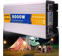 3000W-8000W Pure Sine Wave Solar Inverter Charger, 12V/24V/48V/60V/72V, Split Phase AC Input/Output, 110V/120V/240V, Efficient Solar Power Converter for Home & RV