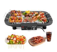 3000W Electric BBQ Grill, Electric Smokeless Non-Stick Indoor/Outdoor Barbecue, Double tube High Power Portable Removable Stand Grill