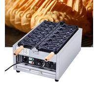 3000W Electric Taiyaki Machine, Taiyaki Fish Waffle Maker Iron with Double Sided Fish Shape Mold, 50-300°C Adjustable Temperature, for Home DIY Cooking Party Dessert