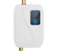 3000W Instant Water Heater, Tankless Electric Water Heater with LCD Display, Energy Efficient Inline Unit for Shower or Under Sink Installation